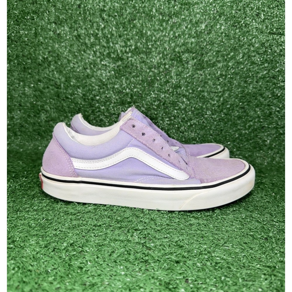 VANS Old Skool Womens Size 7.5 Purple White Low Top Casual Shoes Skate Sneakers